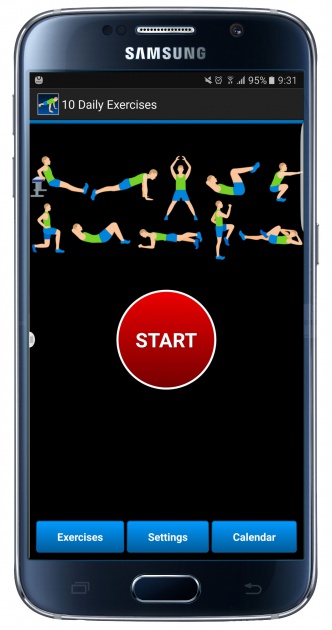 Interfaz de la aplicación 10 Daily Exercices