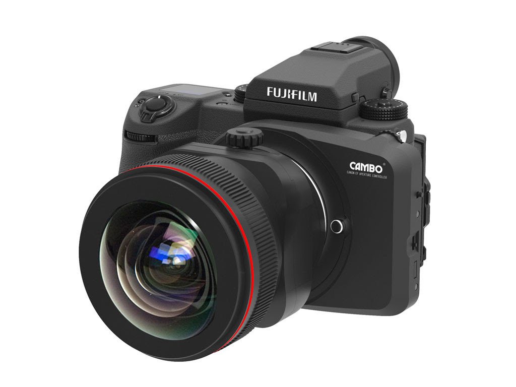Óptica Canon montada sobre una Fujifilm GFX 50S mediante el adaptador CA-GFX © Cambo
